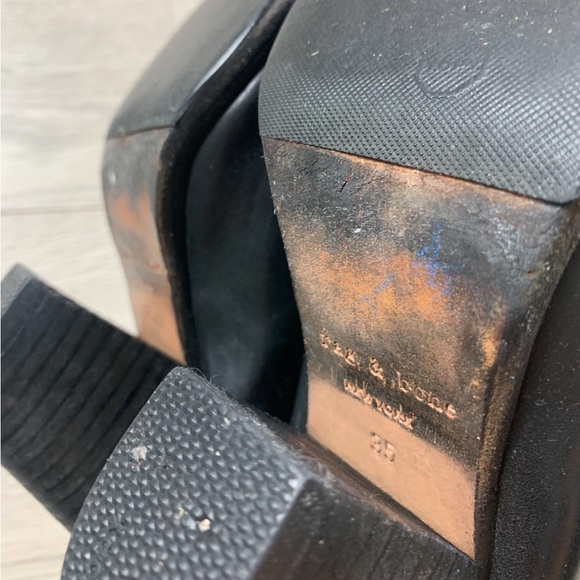 RAG & BONE Harrow Black Leather Ankle Boots - Picture 13 of 13